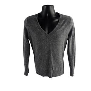 Halogen Cashmere sweater v neck gray M‎ womens 7060